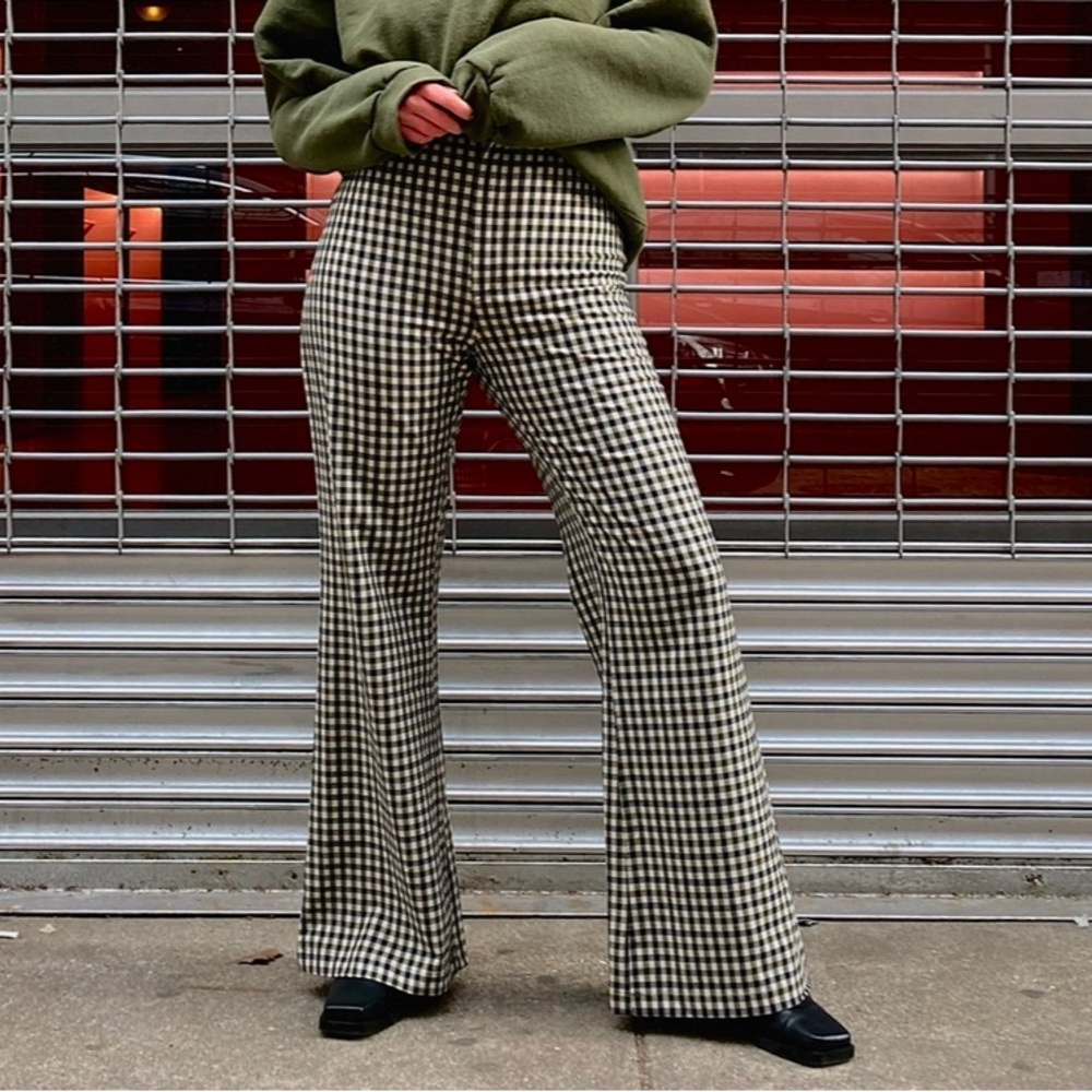 Green Checkered Women's Pants